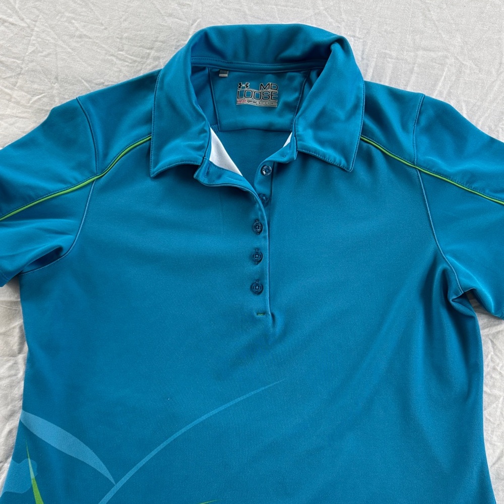 Boys Under Armour Teal Polo Shirt